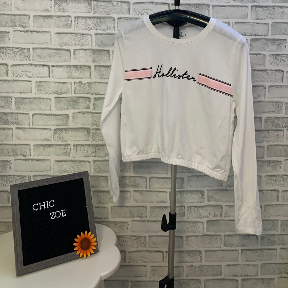 hollister white long sleeve tee